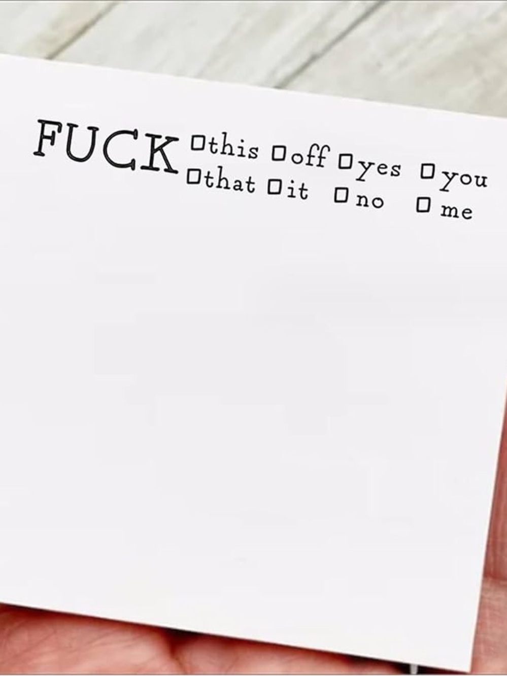 “The F*ck Check List" Sticky Note Pad NIP